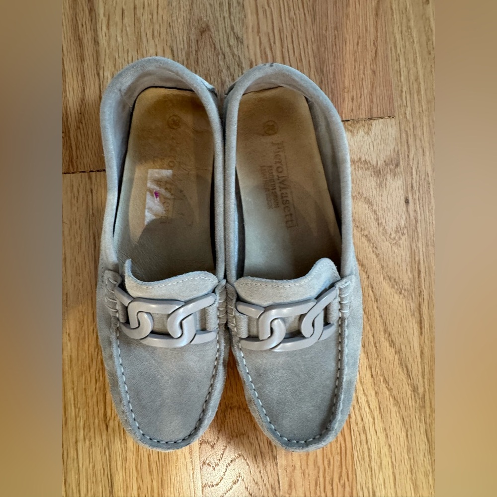 Piero Masetti Loafers 38 8 Nude Suede Leather Moccasins Spain made
